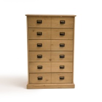 Комод Высокий из массива сосны с 6 ящиками Lindley единый размер каштановый LA REDOUTE INTERIEURS  фото, kupilegko.ru